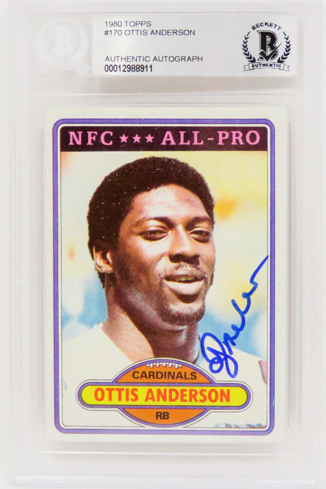 Ottis Anderson Arizona Cardinals Autographed 1980 Topps Rookie Football-Powers Sports Memorabilia