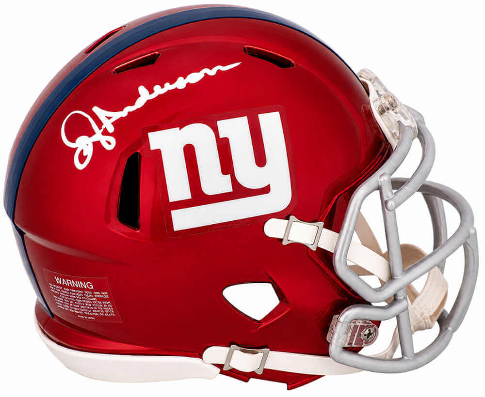 Ottis Anderson Autographed New York Giants FLASH Riddell Speed Mini Helmet - (In White)-Powers Sports Memorabilia