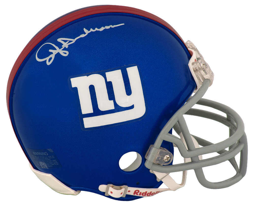 Ottis Anderson Autographed New York Giants Riddell (VSR4) Mini Helmet - (In White)-Powers Sports Memorabilia