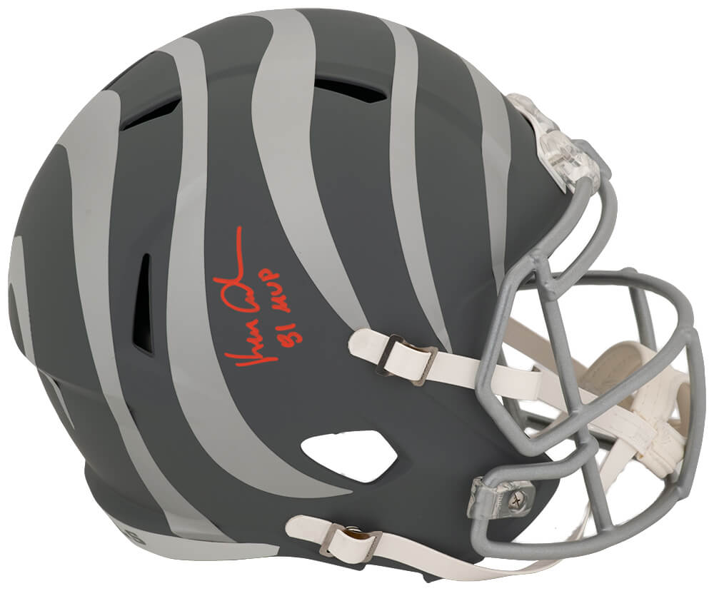 Ken Anderson Autographed Cincinnati Bengals SLATE Riddell Full Size Speed Replica Helmet with 81 MVP-Powers Sports Memorabilia