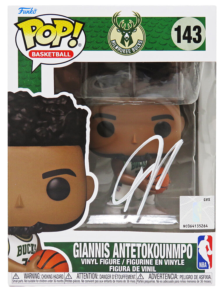 Giannis Antetokounmpo Autographed Milwaukee Bucks NBA Funko Pop Doll #143-Powers Sports Memorabilia