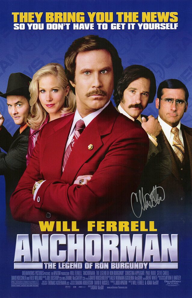 Christina Applegate Autographed Anchorman The Legend of Ron Burgundy 11x17 Movie Poster-Powers Sports Memorabilia