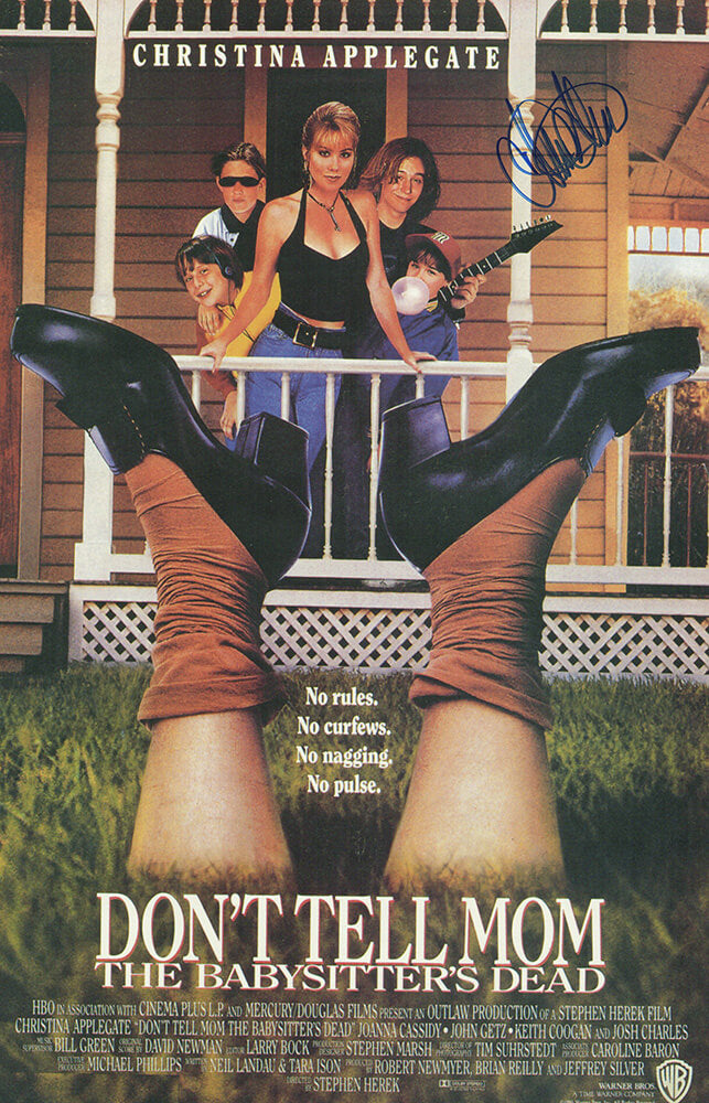 Christina Applegate Autographed Don't Tell Mom The Babysitter's Dead 11x17 Movie Poster (In Blue)-Powers Sports Memorabilia