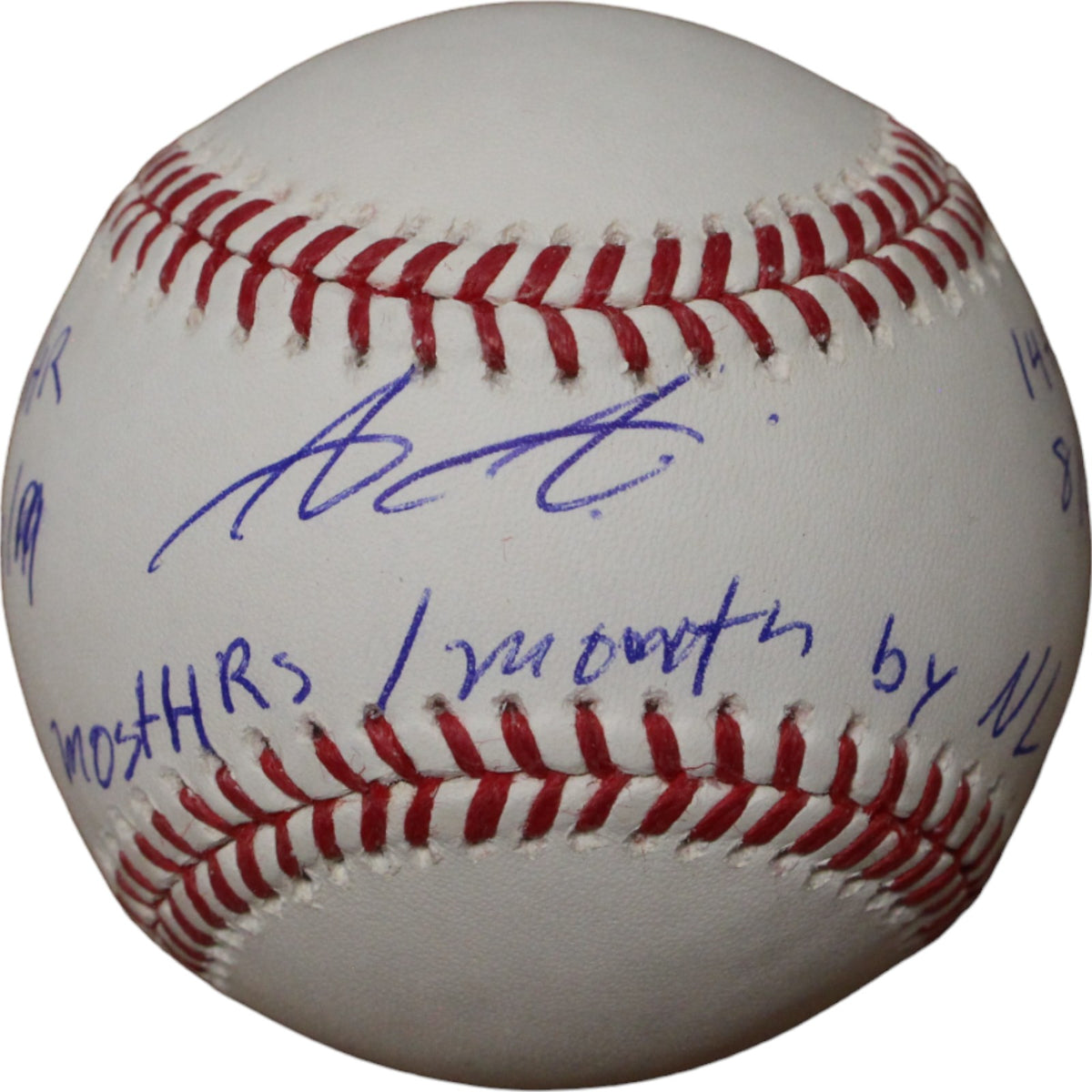 Aristides Aquino Autograped Cincinnati Reds OML Baseball Inscriptions MLB 4 Signed Baseball-Powers Sports Memorabilia