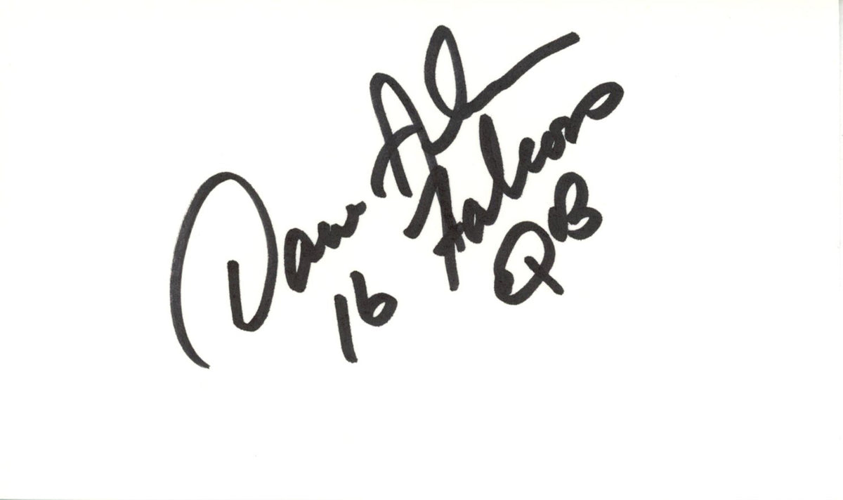 Dave Archer Atlanta Falcons Signed Mini Helmet - Index Falcons QB Beckett-Powers Sports Memorabilia