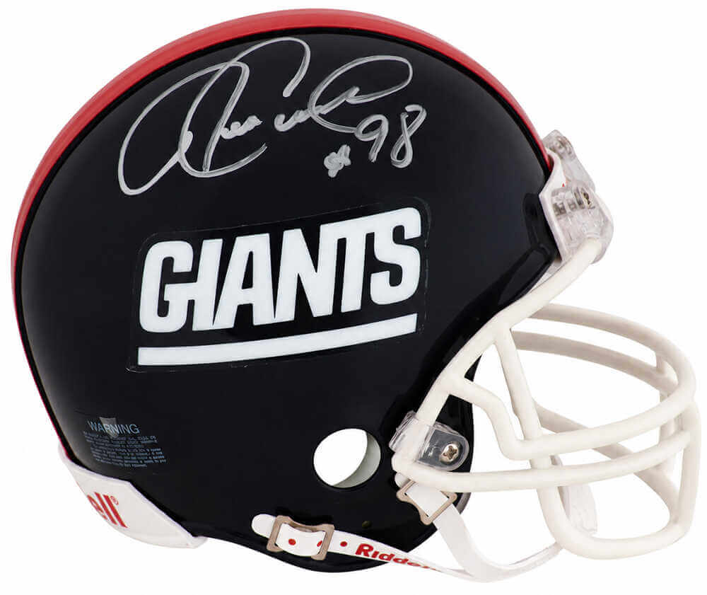Jessie Armstead Autographed New York Giants Throwback Riddell (VSR4) Mini Helmet-Powers Sports Memorabilia