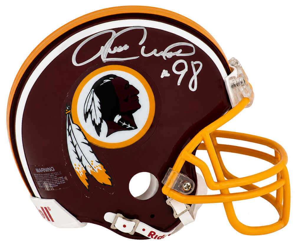 Jessie Armstead Autographed Washington Throwback Riddell (VSR4) Mini Helmet-Powers Sports Memorabilia