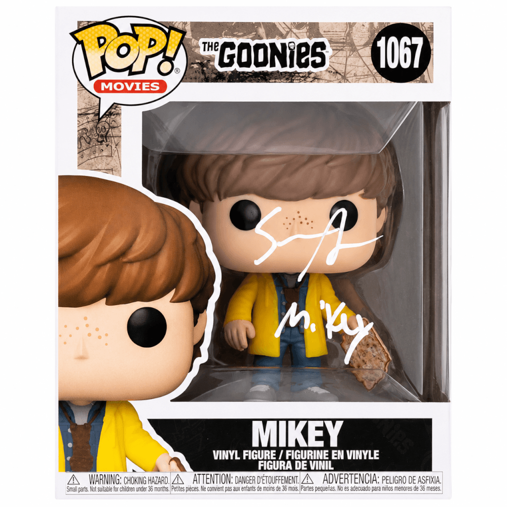 Sean Astin Autographed The Goonies Mikey Funko Pop Doll #1067 with Mikey - (JSA)-Powers Sports Memorabilia