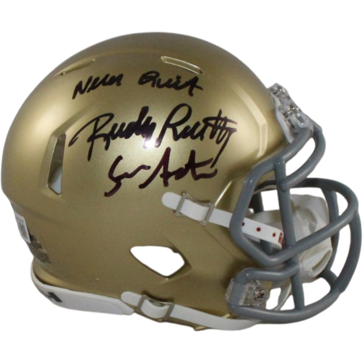 Sean Astin Rudy Ruettiger Signed Notre Dame Mini Helmet Never Quit BAS W-Powers Sports Memorabilia