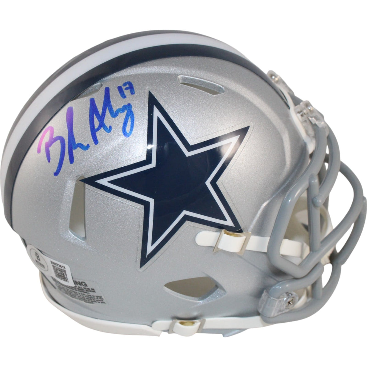 Brandon Aubrey Signed Dallas Cowboys Mini Helmet – Beckett Witness Authenticated-Powers Sports Memorabilia