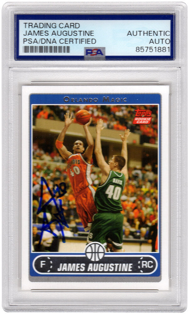 James Augustine Autographed Orlando Magic 2006 Topps Rookie Basketball Card #237 - (PSA Encapsulated)-Powers Sports Memorabilia