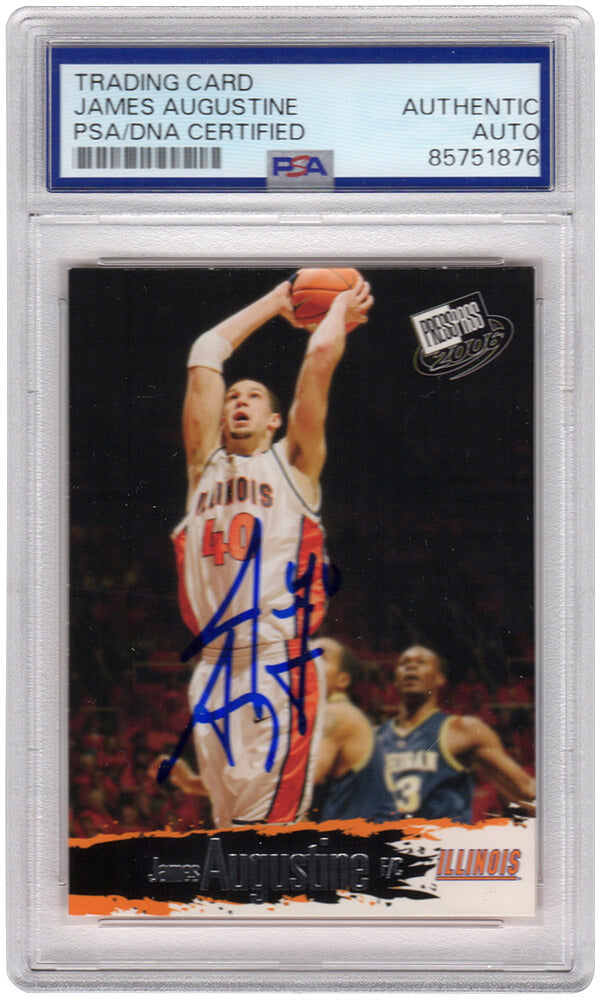 James Augustine Autographed Illinois 2006 Press Pass Rookie Basketball Card-Powers Sports Memorabilia