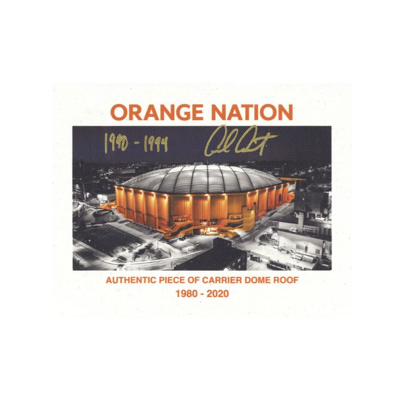 Adrian Autry Syracuse University Signed & Inscribed "1990-1994" Orange Nation 11x14 Authentic Piece of Carrier Dome Roof (Top Tier)-Powers Sports Memorabilia