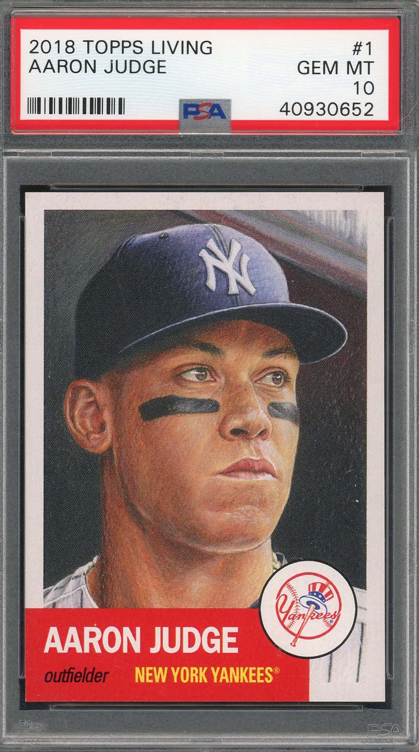 Aaron Judge 2018 Topps Living Baseball Card #1 Graded PSA 10-Powers Sports Memorabilia