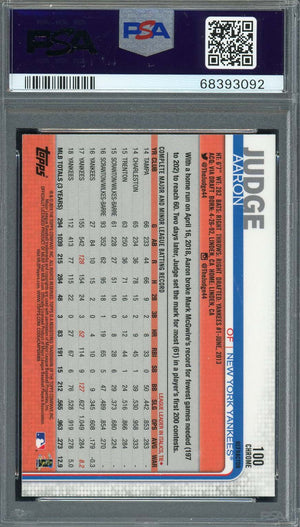 Aaron Judge 2019 Topps Chrome Sepia Refractor Baseball Card #100 Graded PSA 10-Powers Sports Memorabilia