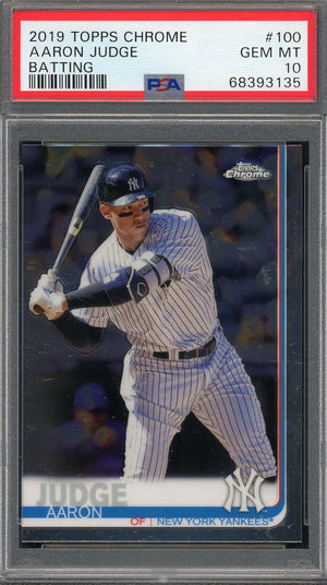 Aaron Judge 2019 Topps Chrome Batting Baseball Card #100 Graded PSA 10-Powers Sports Memorabilia