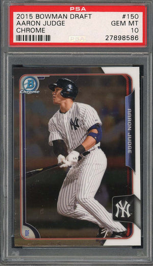 Aaron Judge 2015 Bowman Draft Chrome Baseball Rookie Card RC #150 Graded PSA 10-Powers Sports Memorabilia