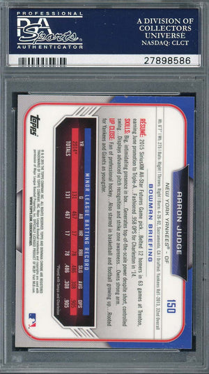 Aaron Judge 2015 Bowman Draft Chrome Baseball Rookie Card RC #150 Graded PSA 10-Powers Sports Memorabilia