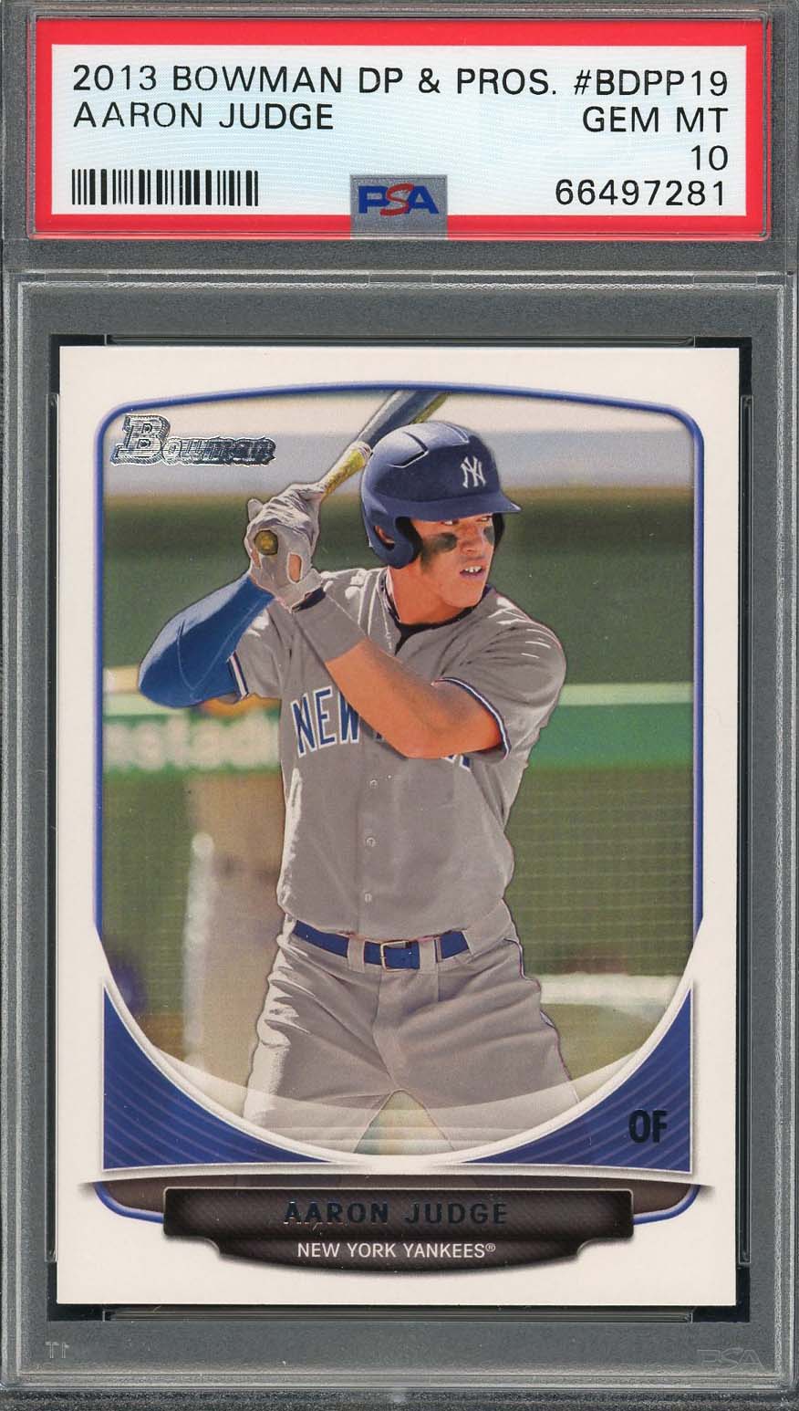 Aaron Judge 2013 Bowman DP &amp; Pros Baseball Rookie Card RC #BDPP19 Graded PSA 10