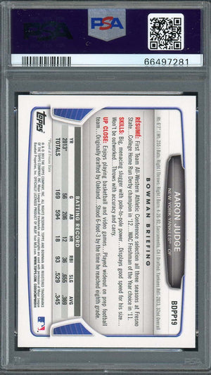 Aaron Judge 2013 Bowman DP & Pros Baseball Rookie Card RC #BDPP19 Graded PSA 10-Powers Sports Memorabilia
