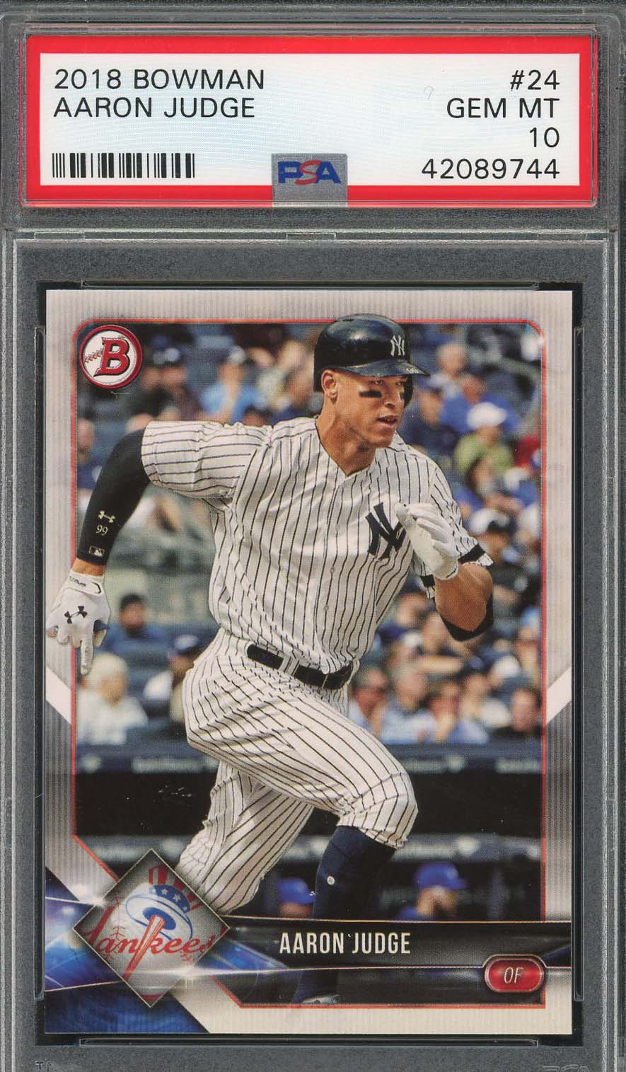Aaron Judge 2018 Bowman Baseball Card #24 Graded PSA 10-Powers Sports Memorabilia