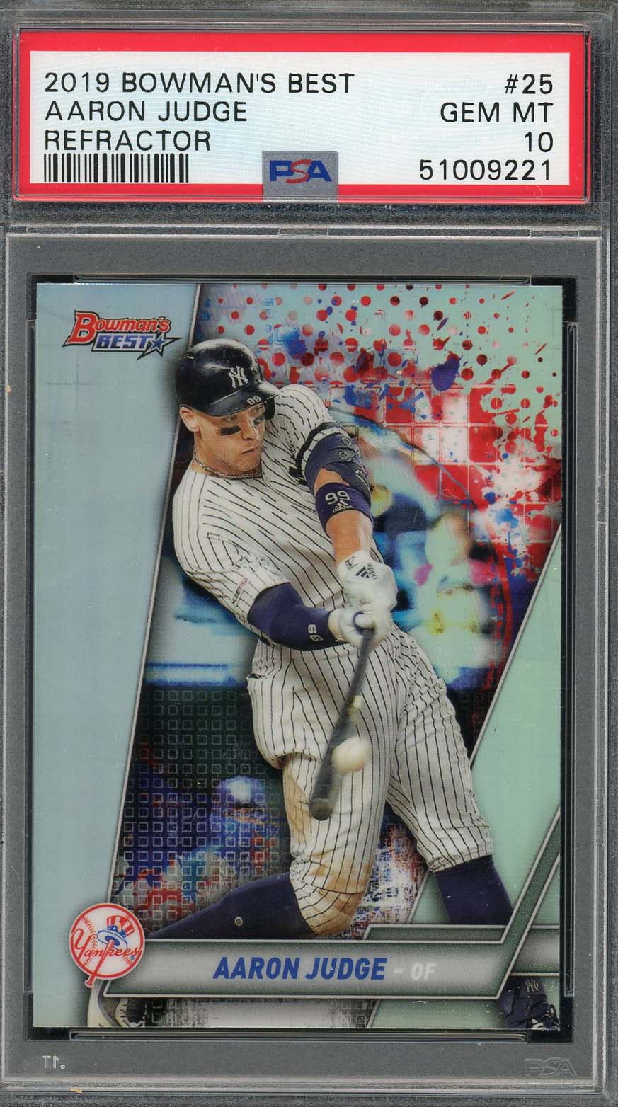 Aaron Judge 2019 Bowman’s Best Refractor Baseball Card #25 Graded PSA 10-Powers Sports Memorabilia
