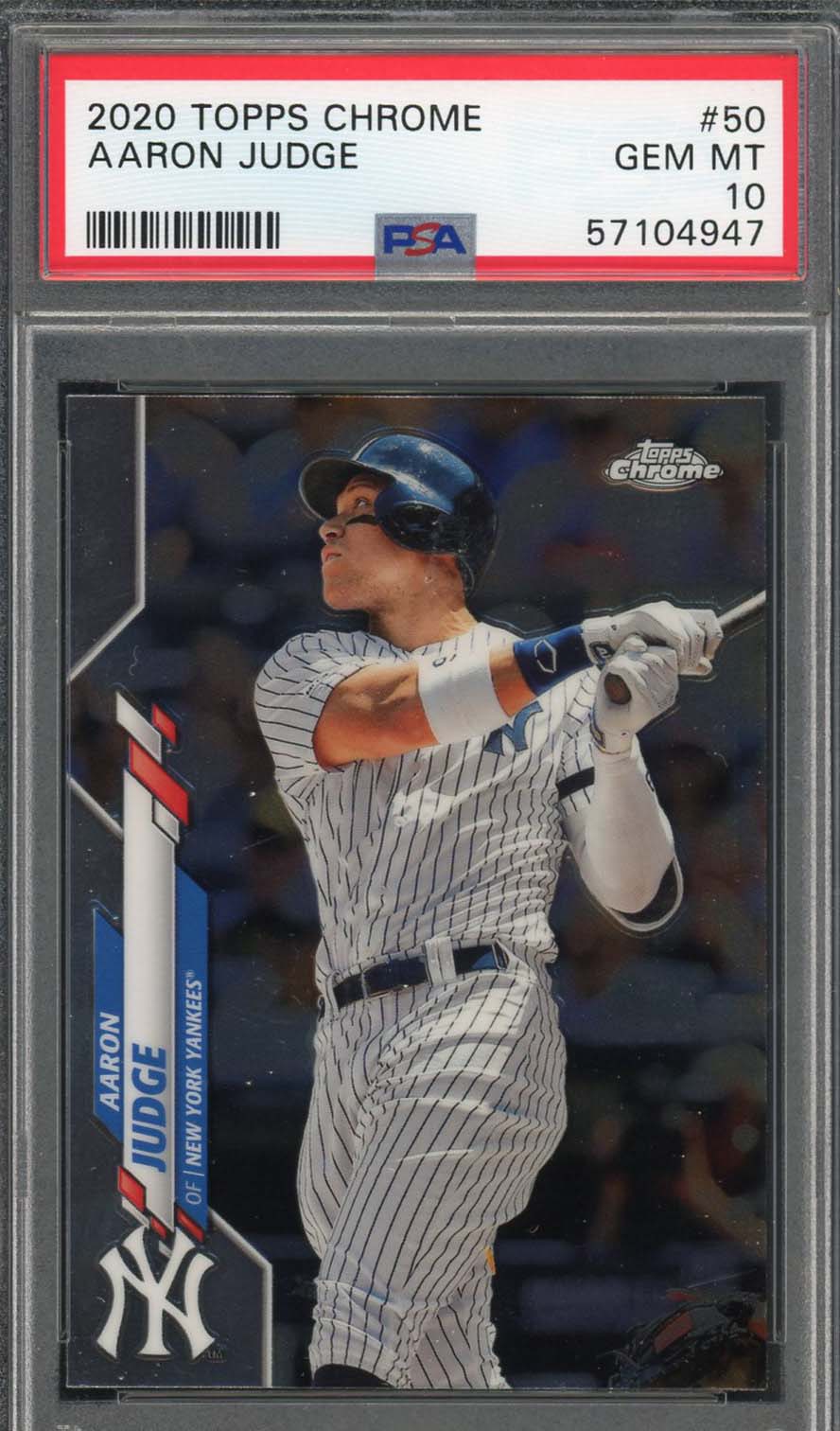 Aaron Judge 2020 Topps Chrome Baseball Card #50 Graded PSA 10-Powers Sports Memorabilia