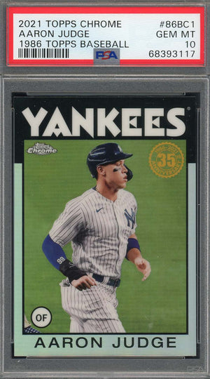 Aaron Judge 2021 Topps Chrome 1986 Baseball Card #86BC1 Graded PSA 10-Powers Sports Memorabilia