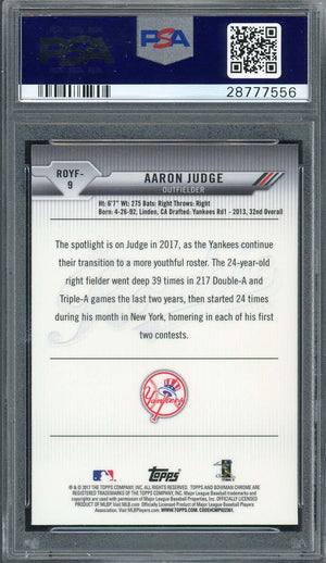 Aaron Judge 2017 Bowman ROY Favorites Baseball Rookie Card #9 Graded PSA 10-Powers Sports Memorabilia