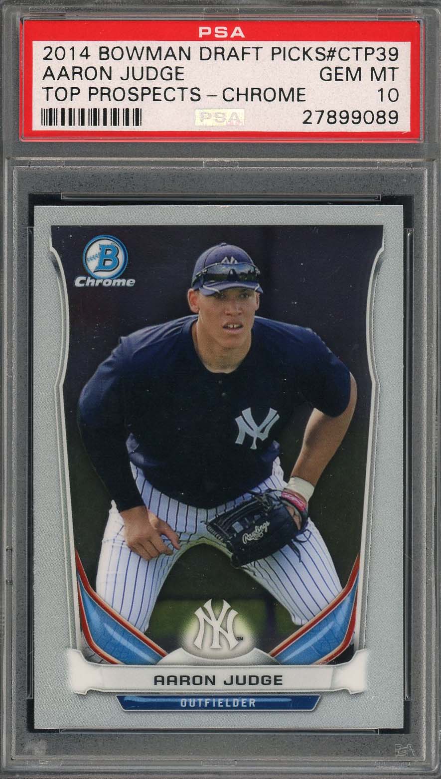 Aaron Judge 2014 Bowman Draft Picks Chrome Baseball Rookie Card #CTP39 PSA 10-Powers Sports Memorabilia