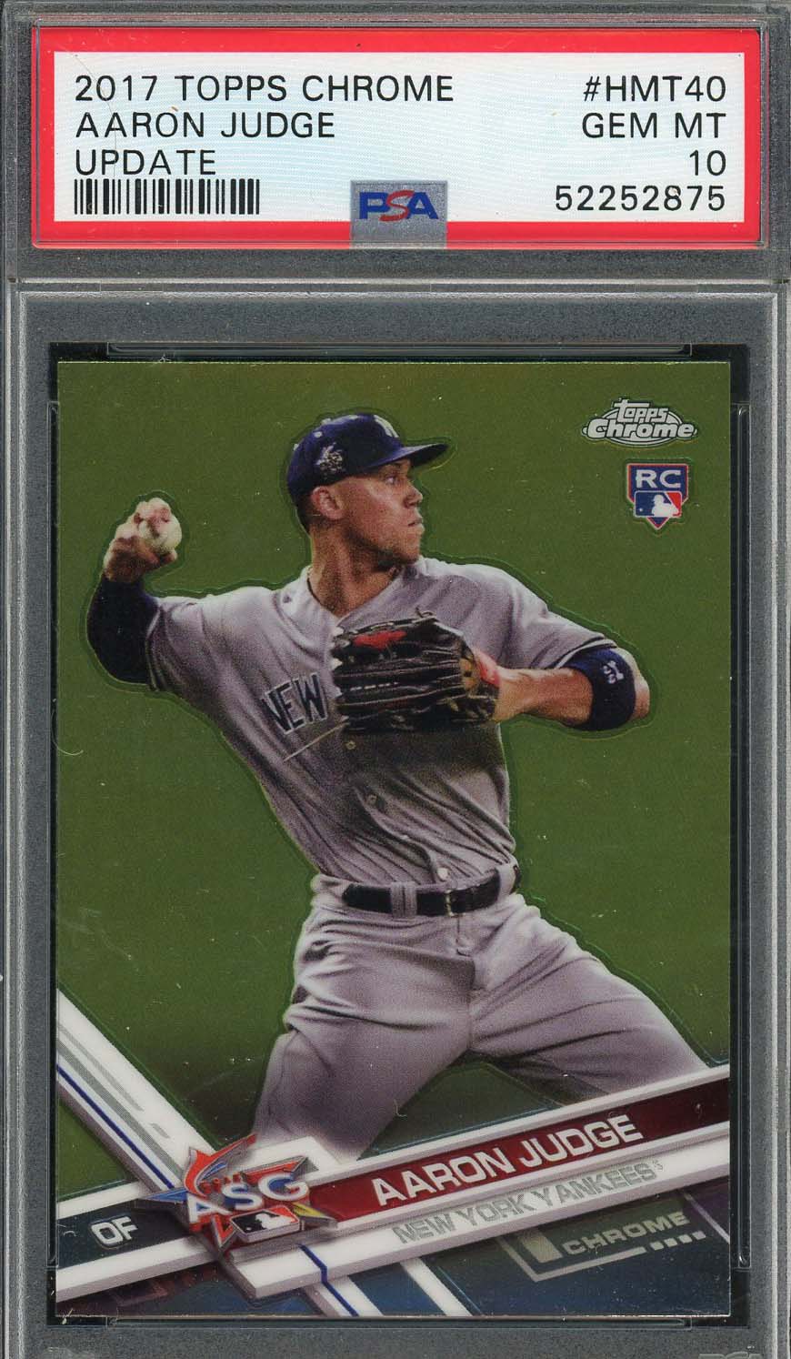 Aaron Judge 2017 Topps Chrome Update Baseball Rookie Card #HMT40 Graded PSA 10
