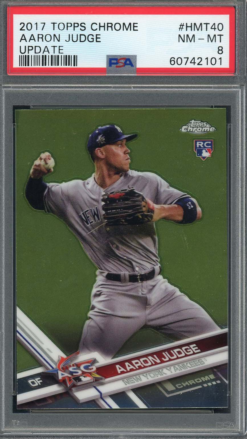 Aaron Judge 2017 Topps Chrome Update Baseball Rookie Card #HMT40 Graded PSA 8-Powers Sports Memorabilia