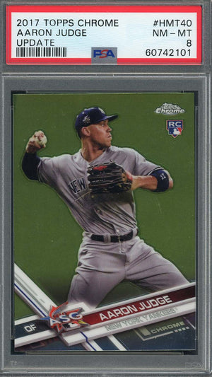 Aaron Judge 2017 Topps Chrome Update Baseball Rookie Card #HMT40 Graded PSA 8-Powers Sports Memorabilia