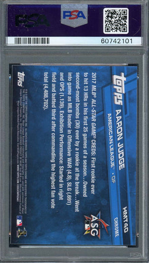 Aaron Judge 2017 Topps Chrome Update Baseball Rookie Card #HMT40 Graded PSA 8-Powers Sports Memorabilia