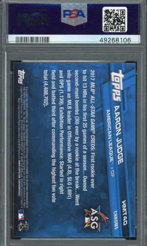 Aaron Judge 2017 Topps Chrome Update Baseball Rookie Card #HMT40 Graded PSA 9