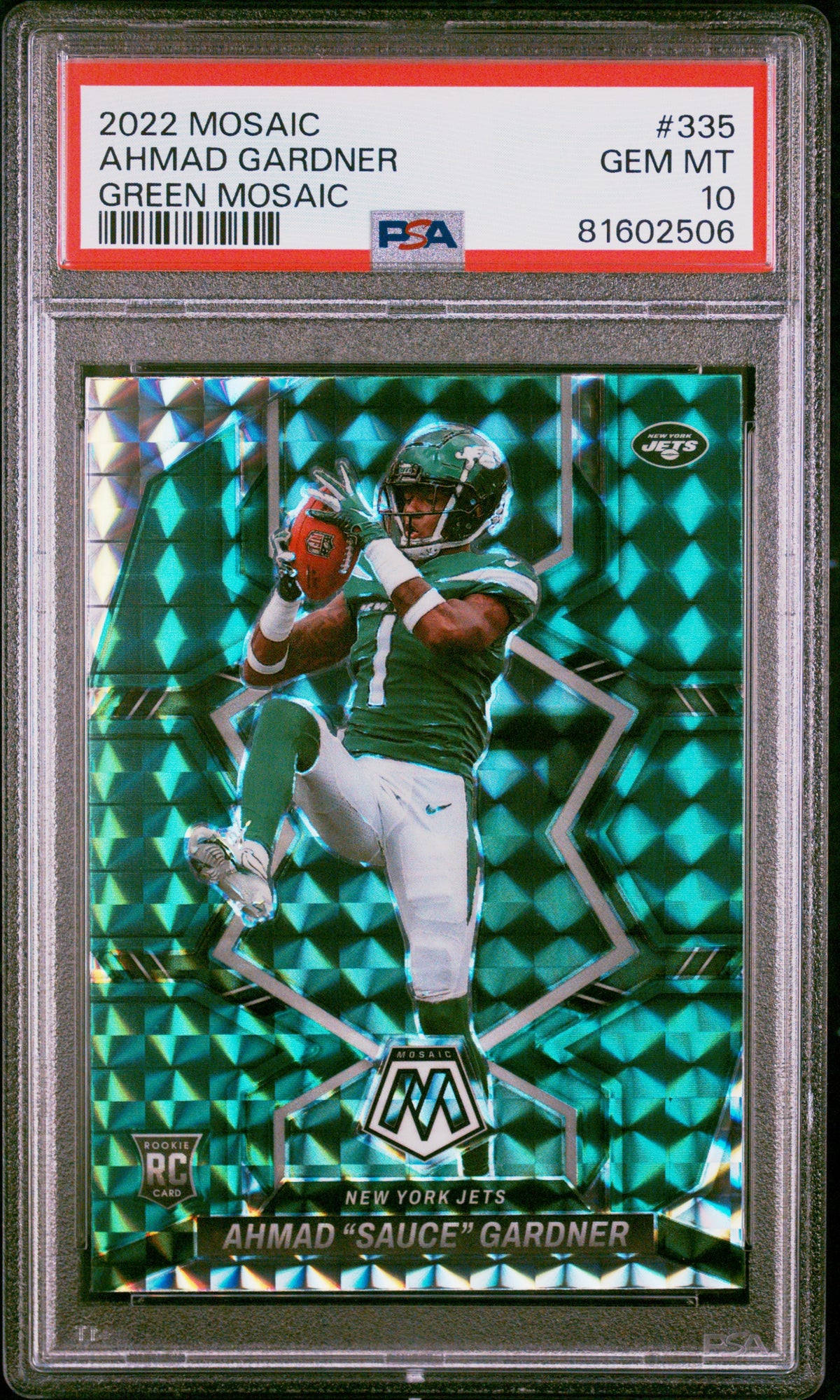 Ahmad Sauce Gardner 2022 Panini Mosaic Green Rookie Card #335 Graded PSA 10-Powers Sports Memorabilia
