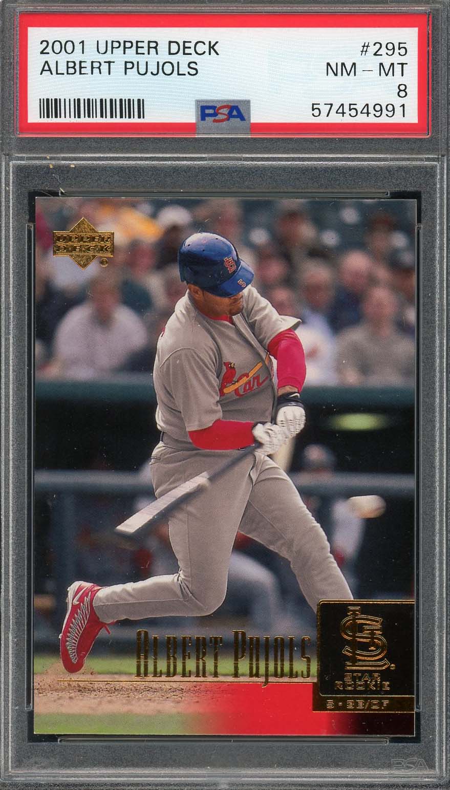 Albert Pujols 2001 Upper Deck Baseball Rookie Card RC #295 Graded PSA 8-Powers Sports Memorabilia