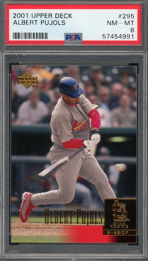 Albert Pujols 2001 Upper Deck Baseball Rookie Card RC #295 Graded PSA 8-Powers Sports Memorabilia
