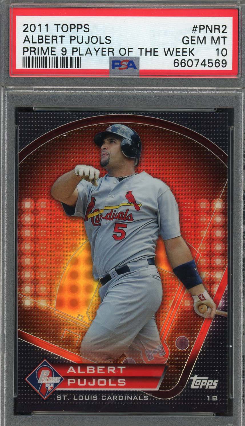 Albert Pujols 2011 Topps Prime 9 Baseball Card #PNR2 Graded PSA 10-Powers Sports Memorabilia