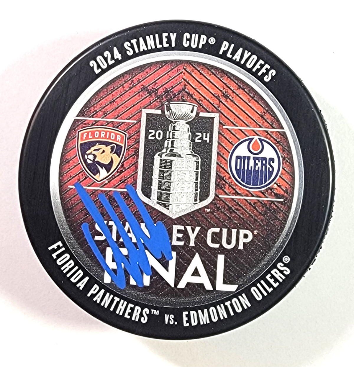Aleksander Barkov Signed Florida Panthers 2024 Stanley Cup Final Hockey Puck - Beckett-Powers Sports Memorabilia