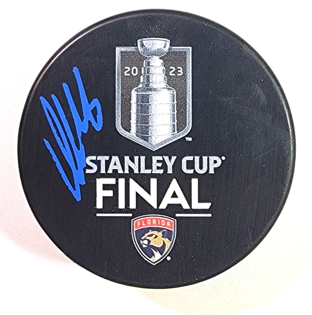 Aleksander Barkov Signed Florida Panthers 2023 Stanley Cup Final Hockey Puck - Beckett-Powers Sports Memorabilia
