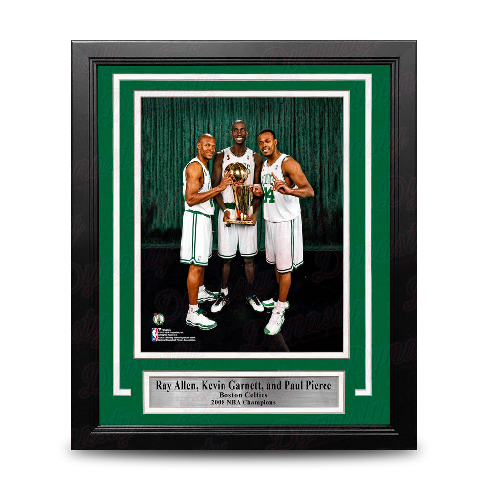 Ray Allen, Kevin Garnett, & Paul Pierce NBA Champions Boston Celtics 8x10 Framed Basketball Display Photo-Powers Sports Memorabilia