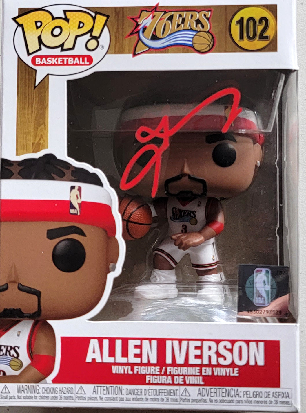 Allen Iverson Autographed Philadelphia 76ers Funko Pop Beckett Witnessed-Powers Sports Memorabilia