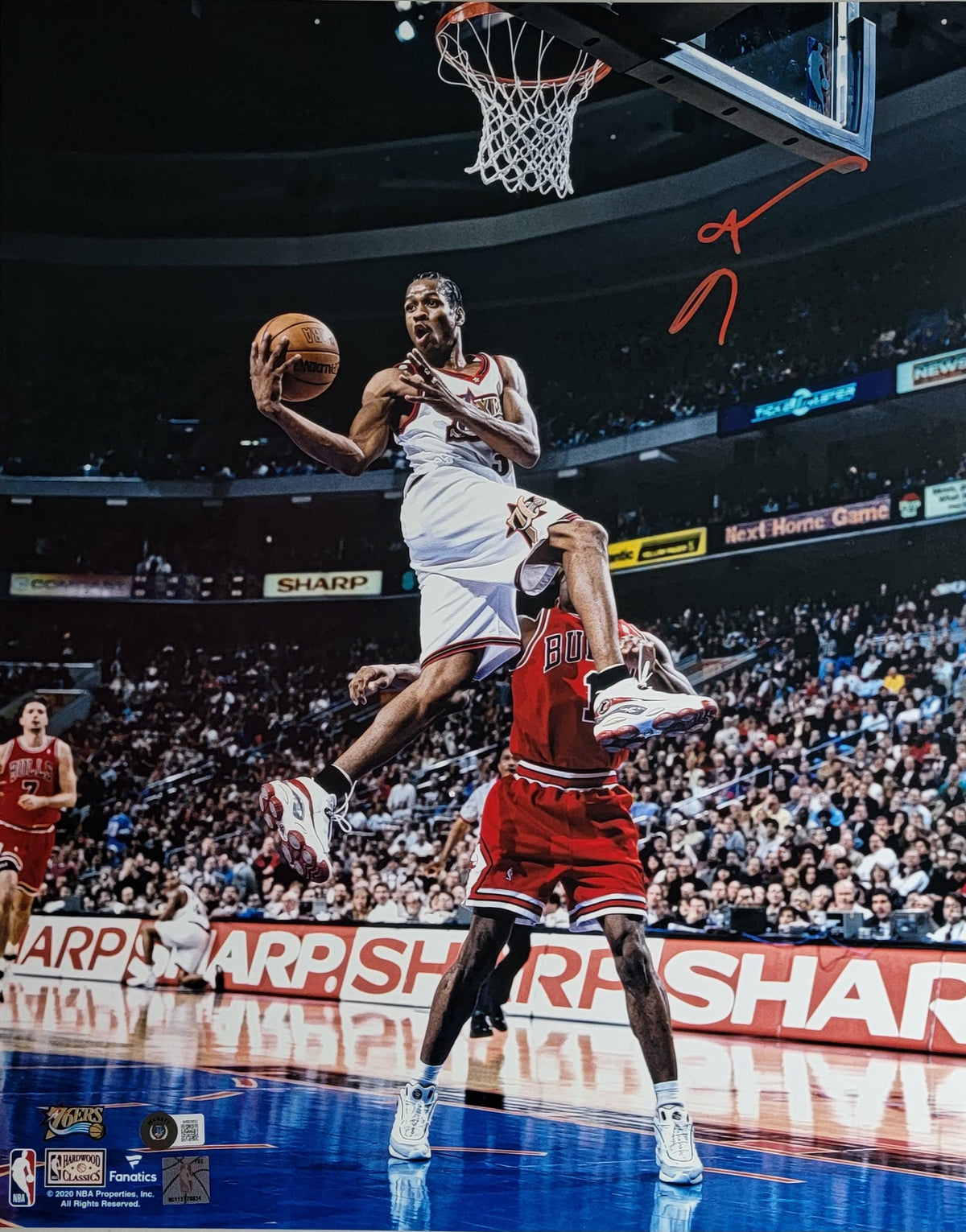Allen Iverson Signed Philadelphia 76ers 16x20 Photo Beckett Witnessed #7-Powers Sports Memorabilia