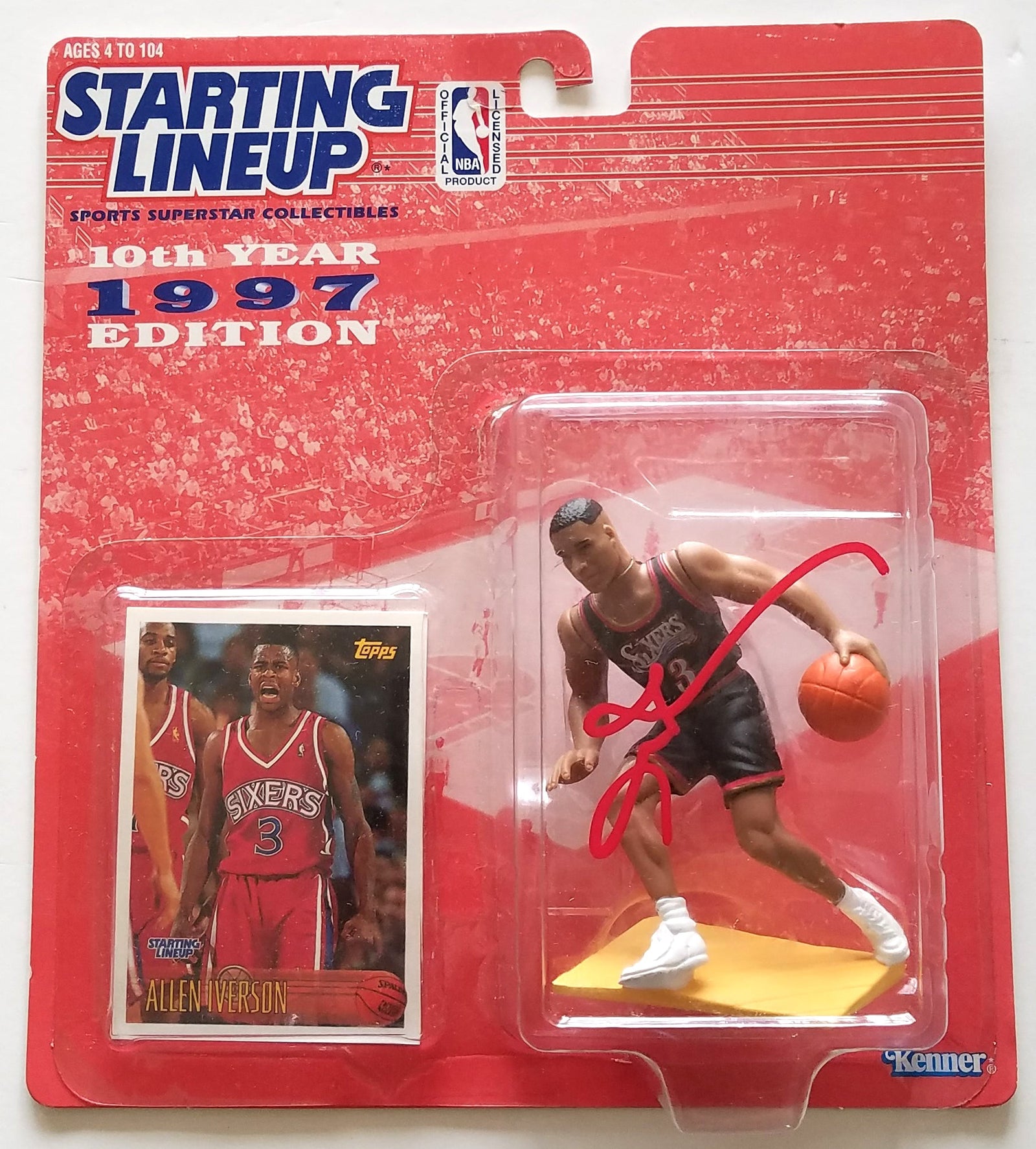 Allen Iverson Signed Philadelphia 76ers 1997 Starting Lineup - Beckett-Powers Sports Memorabilia
