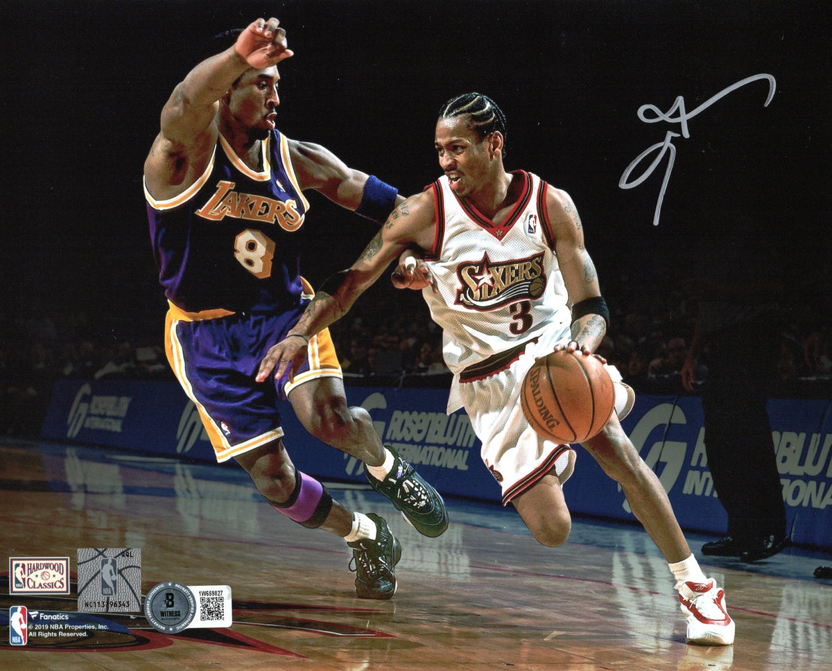 Allen Iverson Signed Philadelphia 76ers Vs. Kobe Bryant 8x10 Photo - Beckett-Powers Sports Memorabilia