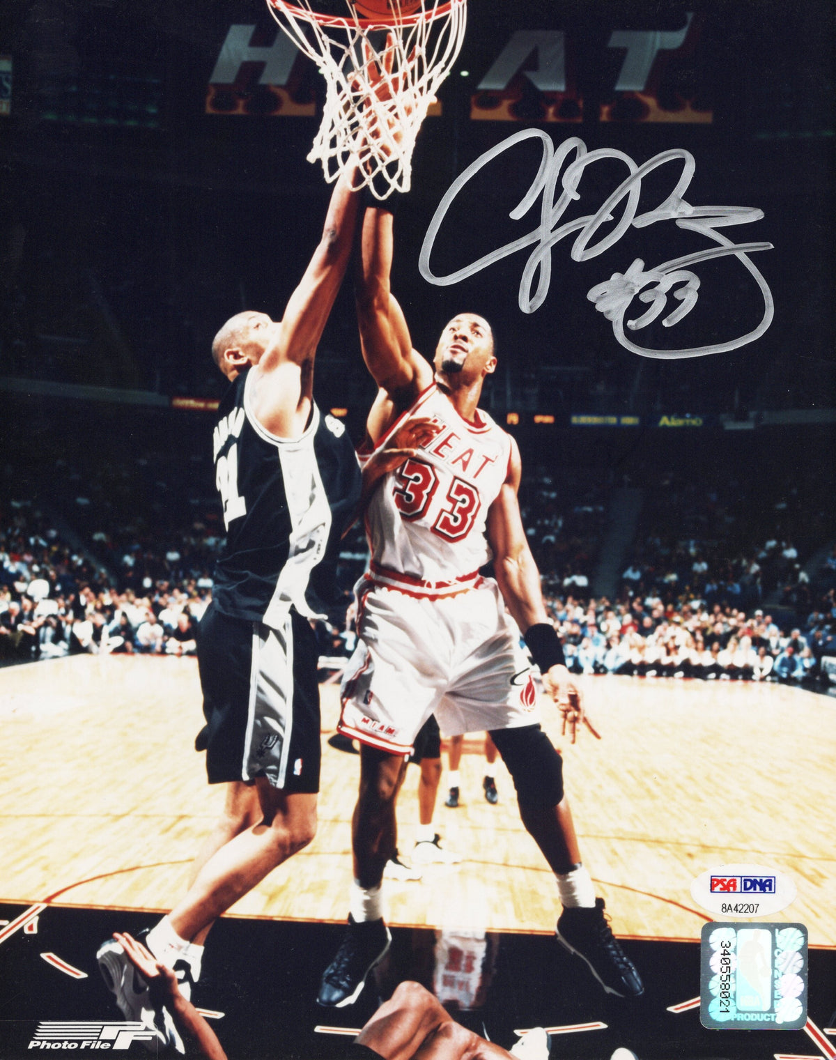 Alonzo Mourning Autographed Miami Heat 8x10 Photo Beckett Authenticated-Powers Sports Memorabilia