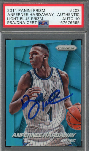 Anfernee Hardaway 2014 Panini Light Blue Prizm Signed Card #203 Auto PSA 10 #/49-Powers Sports Memorabilia