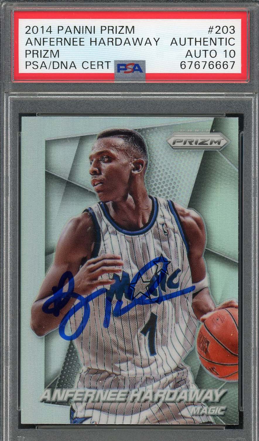 Anfernee Hardaway 2014 Panini Silver Prizm Signed Card #203 Auto Graded PSA 10-Powers Sports Memorabilia