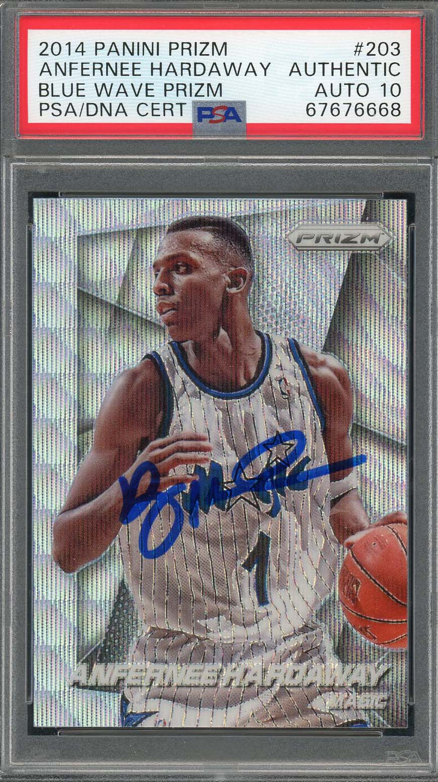 Anfernee Hardaway 2014 Panini Blue Wave Prizm Signed Card 203 Auto Graded PSA 10-Powers Sports Memorabilia
